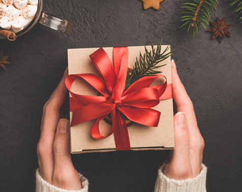 gift box with red bow